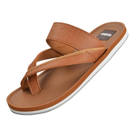 Harssidanzar Flip Flops For Mens,Classical Thong Footbed Sandals Lightweight Beach Sandals KM236US3