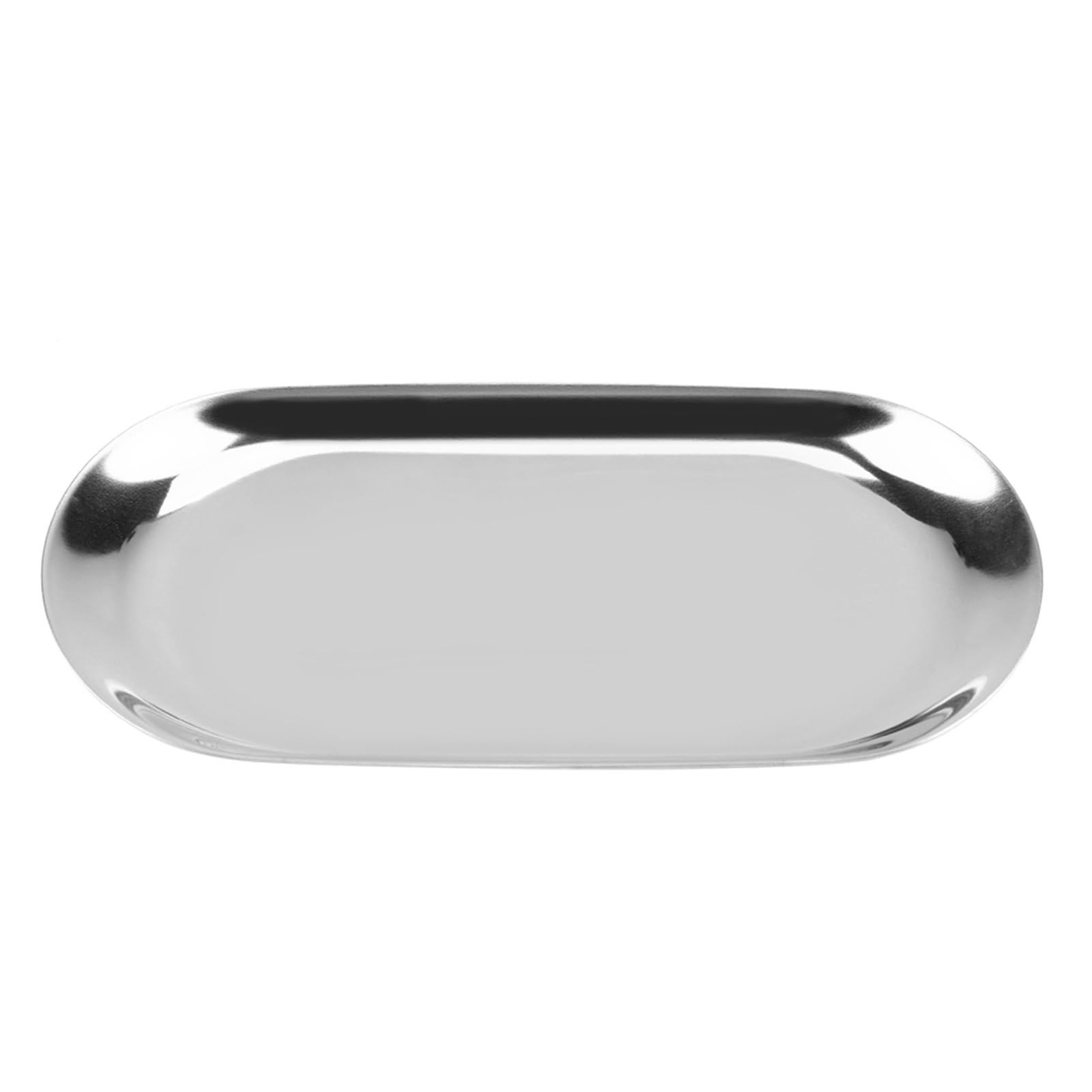 Cocoarm Vassoio Portaoggetti in Acciaio Inox, Vassoio da Portata con Finitura Lucida a Specchio for Organizzazione di Cosmetici e Gioielli, Decorazione per Scrivania e Toeletta (Taglia larga)