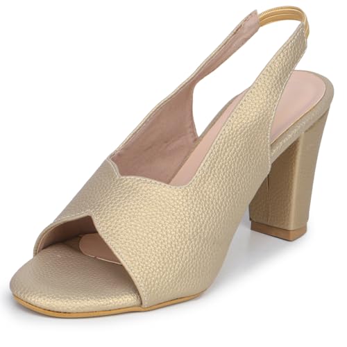 Image of TRASE Ankle Strap Pointed Toe Block Heel Pumps Sandals For Women| Fashionable Sandals, Office, Party and Formal Occasions | Light weight, Soft Footbed, Comfortable & Stylish - (47067)