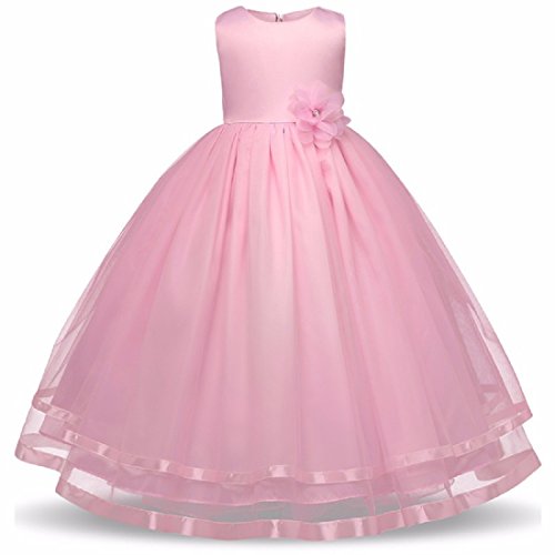 Image of Baby Girl Baby Pink Satin Christmas Dress for Girls Princess Costume Kids Wedding Pageant Formal Evening Vestidos New Year Gown 1-2 Year Kidswear
