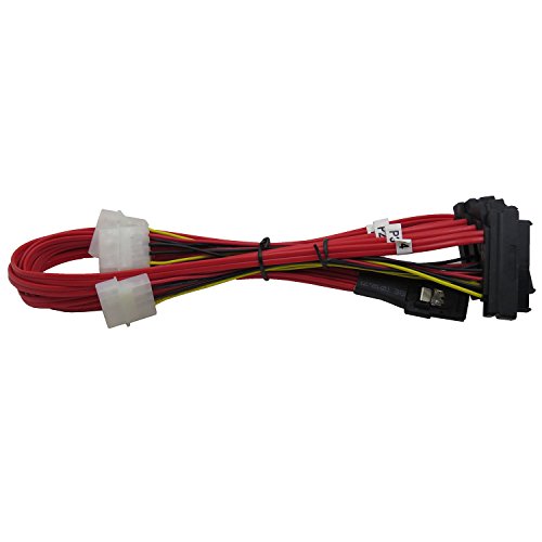 Cabledeconn H0408 100Cm Internal Mini Sas 36-Pin Sff-8087 Male To Sff8482 Sas 29-Pin Female With 4-Pin Power Fanout Red Cable #TOP2