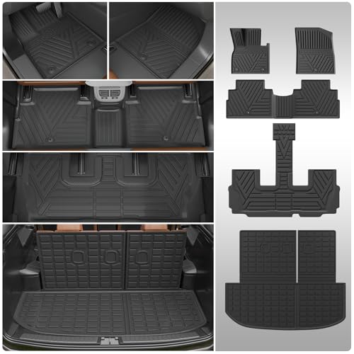 Thinzyou Floor Mats Compatible with 2020-2025 Hyundai Palisade Trunk Mat Cargo Liner TPE Back Seat...