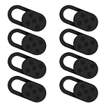 8 Pack Webcam Cover Slider for Privacy, 0.027 Ultra Thin Web Camera Cover Slide for Laptop, iPhone, iPad, PC, Accessories - Black