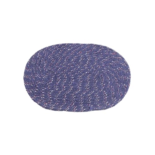 Image of Kuber Industries Pack of 2 Doormat for Home Entrance | Anti-Skid Oval Foot Mat | Floor Mat for Bedroom Kitchen Office | Room Mat | Blue