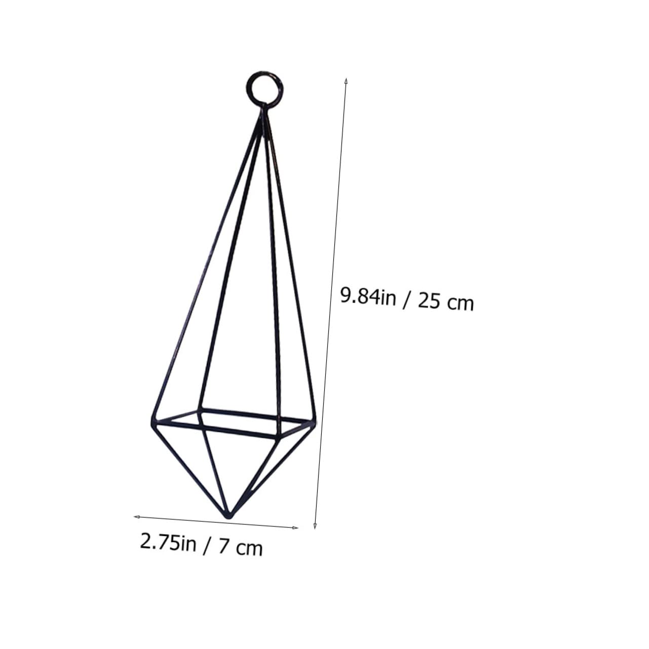 Abaodam 1Pc Hanging Flower Rack Metal Plant Display Holder for Home Unique Hollow Design Durable Wall Ornament for Air Plants Succulents and Indoor Use Black