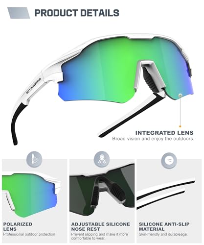 Image of Sport Polarized Sunglasses for Men and Women, Stylish and Lightweight Cycling Sunglasses with UV400 Protection