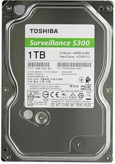 Toshiba S300 1TB 3.5 inch Surveillance Internal Hard Drive – SATA 6 Gb/s 5700 RPM 64 MB Cache
