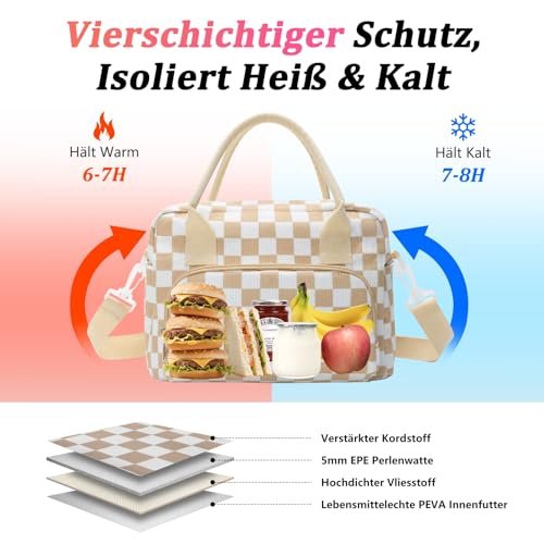 AOTM Kühltasche Klein Frauen Männer, 12L Lunchtasche mit Gurt für Arbeit – Ansicht 3