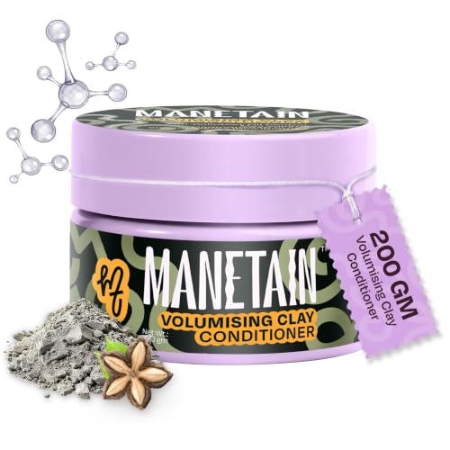 Image of MANETAIN Volumising Clay Conditioner 200gm for Curly & Wavy Hair | Oil Control & Detoxifying Formula for Frizzy Hair with Manicouagan Clay & BIOVOLUME | Lightweight, CG-Friendly Hair Conditioner