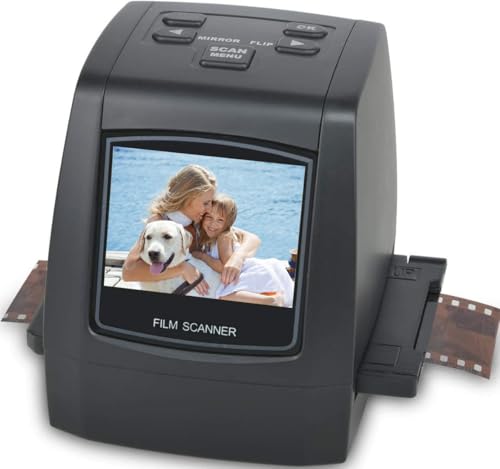 Escáner de películas Digitales, Escáner de Diapositivas y Negativos Convierte Negativos y Diapositivas de película de 35 mm, 126, 110, Super 8 y 8 mm a imágenes JPEG, Negro