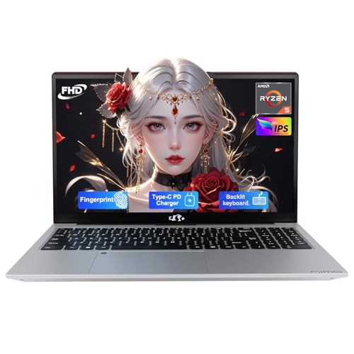 Image of NIMO 15.6'' IPS FHD-Laptop, 16GB RAM 1TB SSD AMD Ryzen 5(Beat i5-1135G7, 4 Cores Up to 3.7GHz) Student Computer with 2 Years Warranty, 65W Type-C, Fingerprint, Backlit Keyboard, 180Viewing