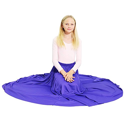 Danzcue Girls Long Full Circle Dance Skirt, Deep Purple, S-M #TOP2