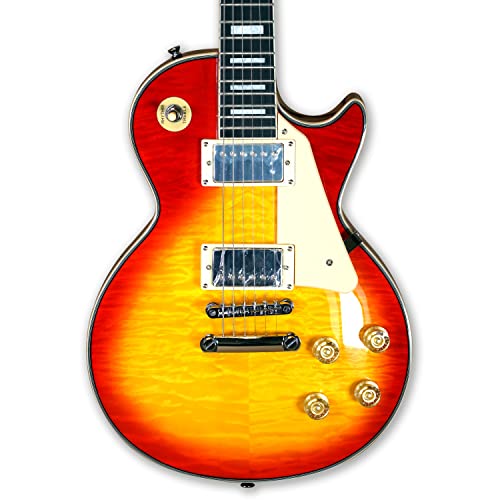 Tario New Lp Style Electric Guitar 6 String, Maple Neck, Cherryburst   #TOP1