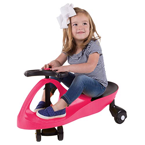 Image of Wiggle Car Ride-On Toy - No Batteries, Gears, or Pedals Just Twist, Swivel, Go - Outdoor Swing Car for Kids 3 Years and Up by Lil Rider (Hot Pink), Large