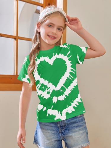 Image of Girls Short Sleeve T Shirts Kids Summer Tops Crewneck Tees 5-14 Years