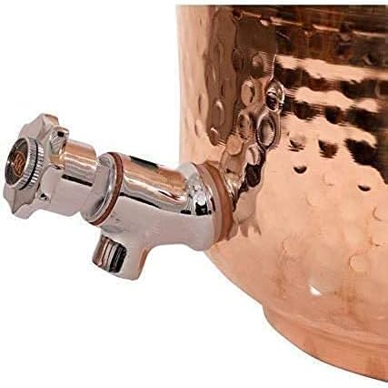 Miniatura 5 de Copper Portal - Dispensador de agua de cobre puro martillado a mano 100% hecho a mano indio, tanque de almacenamiento de agua de 4 litros con 2