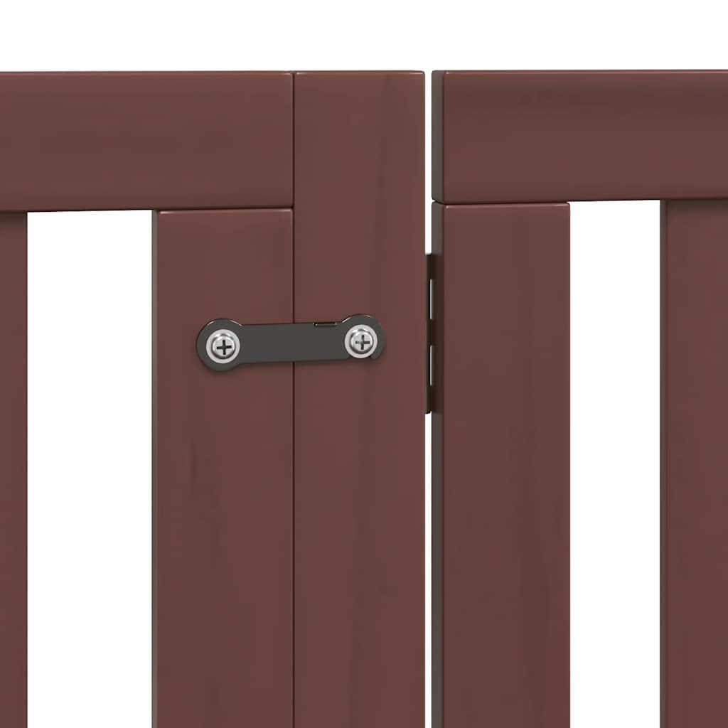 Puerta plegable para perros de 6 piezas con puerta de madera de álamo, rejilla plegable para perros con puerta con cerradura para seguridad de mascotas, puerta para perros sin taladrar