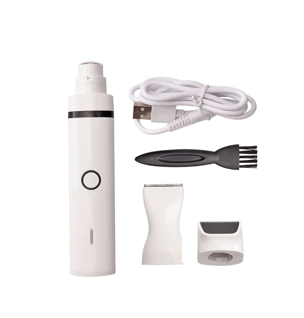3 en 1dog Molinillo de uñas, Trimmer Profesional Potente para Nail Perro eléctrico, Archivo de Clavos para Perros Patas sin Dolor Patas para Perros pequeños Grandes y Grandes,USB Recargable