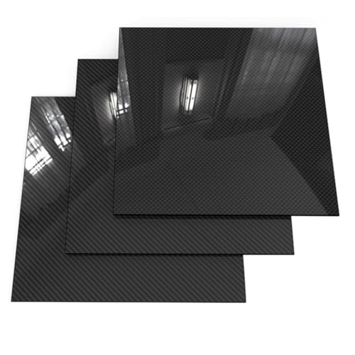 CKSEKD 1PCS 100×250MM 3K Surface Twill Matte Glossy Carbon Plate Panel Sheets, 0.25mm/ 0.5mm High Composite Hardness Material Carbon Fiber Board (Color : Plain Glossy, Size : 0.5mm)