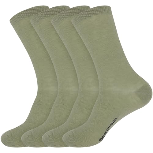 Image of BambooMN Unisex Men and Women's Rayon from Bamboo Wool Blend Athletic Crew Socks for Home, Travel, Work and Sport, 2 Pairs
