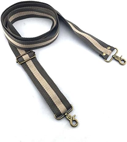 Wento 1pcs 31''-57'' Webbing Shoulder Cross Gray Khaki Bag Strap,Band Width 1.5'',Replacement Cross Body Purse Straps,Canvas Purses Straps WTD35 (Brown-Khaki)