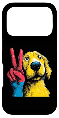 Golden Dog �s�[�X�T�C�� ���g�� �|�b�v �L�����N�^�[ �O���t�B�b�N �W�F�X�`���[ �X�}�z�P�[�X iPhone 17 Pro �p