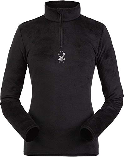 Spyder Womens Shimmer Bug Zip T-Neck  Ladies Pullover Long Sleeve Active Shirt