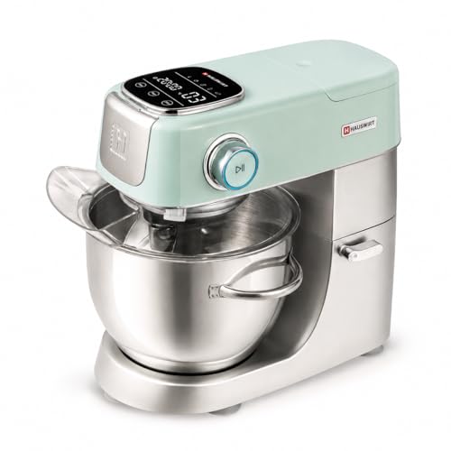 Hauswirt Stand Mixer Silent with LED Touch Screen 5.3QT XL Large Mixers Kitchen Electric Stand Mixer for Household 500W DC Motor 11-Speed for Bread Pasta Meat Lake Green
