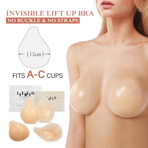 Image of Sticky Bra Push Up 2 Pairs, Nipple Covers for Women Silicone Adhesive Bra Pasties