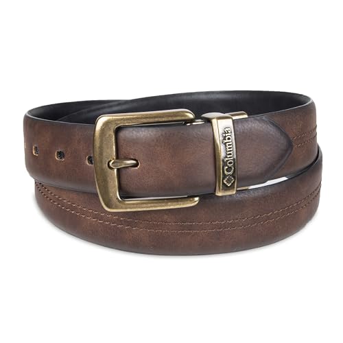 Columbia Men's 2-in-1 Reversible Casual Leather Belt – Versatile Everyday Style, Dual-Sided Strap2