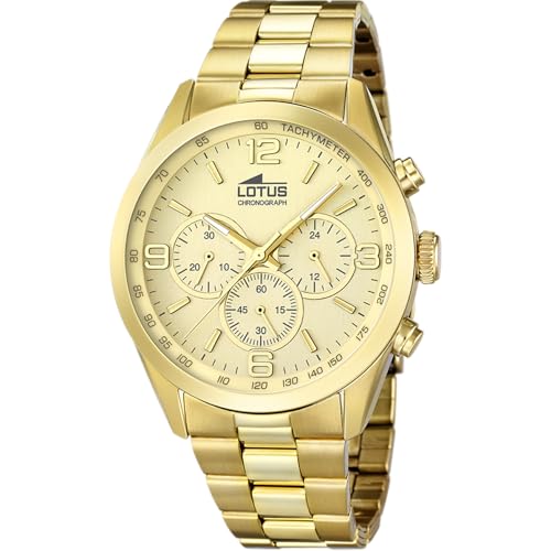 LOTUS Reloj Hombre Analógico de Acero Inoxidable 316l Dorado -