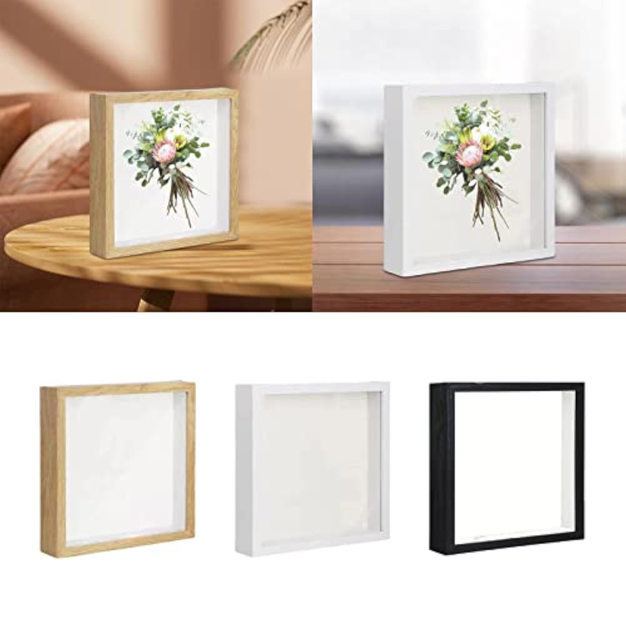 Wood Shadow Box Frame for Dried Flowers