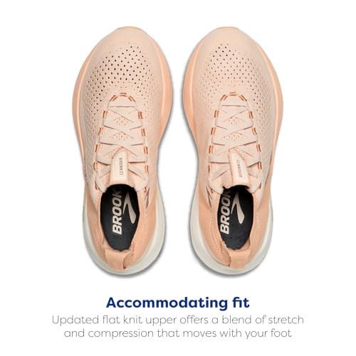 Brooks Women’s Glycerin Stealthfit 22 Neutral Running Shoe - Almond Peach/Almond/Portabella - 8 Medium