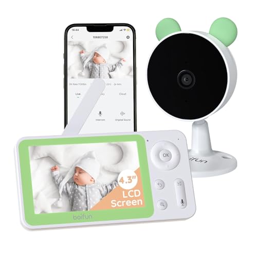 BOIFUN Video Baby Monitor with 1080P Camera, WiFi Smart Phone APP Control, Motion & Sound Detection, Invisible Night Vision, Customized Alarm Area, Two-Way Audio, 4XZoom, Compatible for iOS/Android