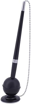 Amex Elegance Ballpoint Pen with Metal Chain, Standing Ballpoint Pen with Secure Chain, Modern Office Accessories, Self-Adhesive Holder for Reception, Office, Post Office