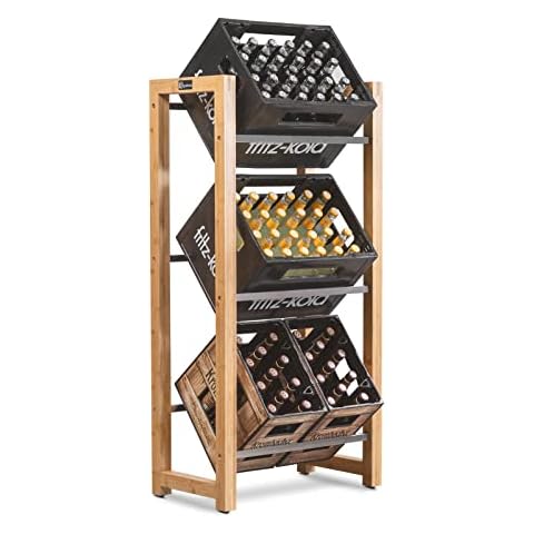 gutholz Getränkekistenregal | Regale für Getränkekisten | Allround Regal für Getränkekisten | aus Bambus & Edelstahl Cover