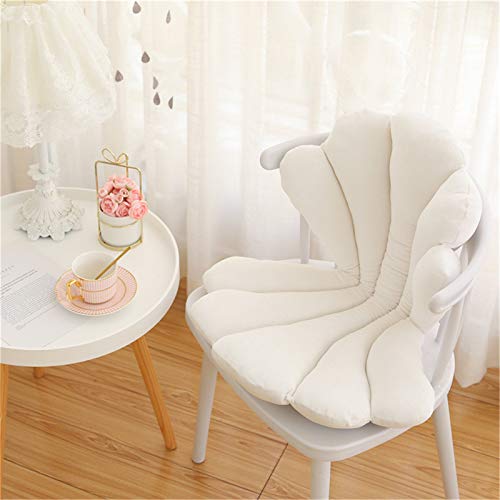SWECOMZE Coussin de chaise en peluche - Coussin de chaise - Coussin d'assise pour chaise de jardin à dossier bas - 50 x 80 cm - Blanc