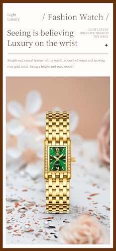 Image of OLEVS Watch for Women Stylish Analog Quartz Luxury Gold Stainless Steel Strap Diamond Black Dial Elegant Casual Ladies Watch