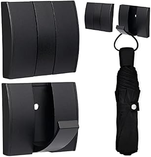 2 Pieces Folding Hideaway Coat Hooks Black Aluminium Retractable Coat Hooks Single Heavy Duty Wall UP to 15 KG Mounted Hooks Towels Hangers Hat Rack with Screws for Door, Bathroom, Bedroom Hanging