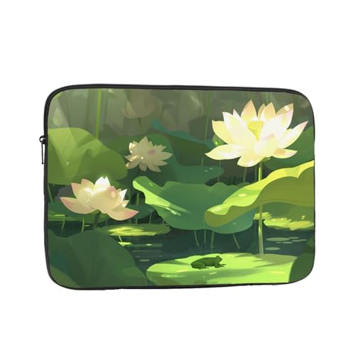 Frog Under Lotus Leaf Laptop Sleeve Case 15 Inch Suitable For Notebook Computer Tablet Traveling Carrying Simple Case