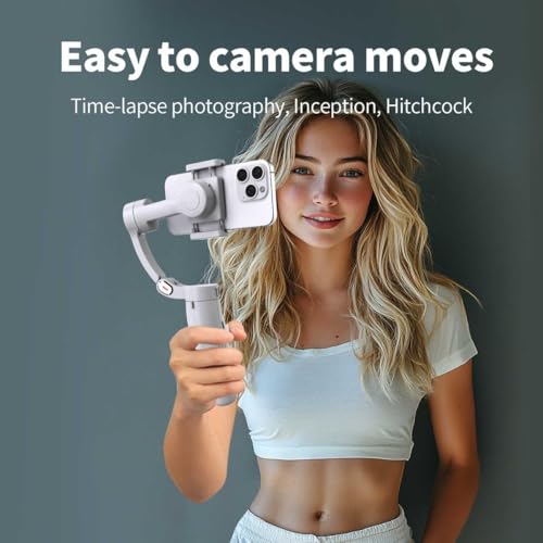 Image of WeFly M1 Gimbal Stabilizer for Smartphone, 3 Axis Foldable Pocket Handheld Gimbals, Anti-Shake Face Tracking Bluetooth Control Selfie Stick Compatible with iPh /one Android Tiktok YouTube Vlog Video