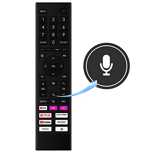 VINABTY ERF3N80H Replacement Voice Remote Compatible with HISENSE TV 55U7HQ 55U70HQ 55U71HQ 55U72HQ 55U7HQCH 55U70HQCH 55U78HQNE 55U76HQ 55U77HQ 55U78HQ 55U79HQ 55U78HQCH 55U79HQCH 55U79HQNE 55U7HQTUK