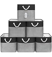 ECDYQXVU 13 x 13 Inch Cube Storage Bins, 6 Pack Fabric Storage Cubes Foldable Storage Cubes with ...