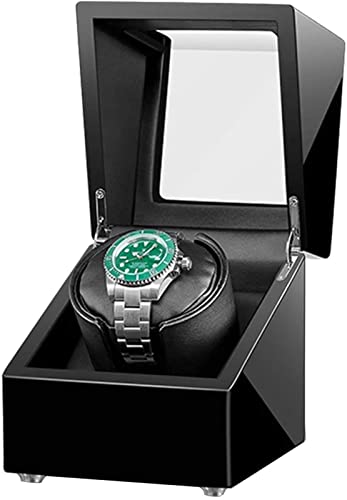 CWZZWS Garcan Automatic Single Watch Winder Box 5 Modo de rotación Soft Flexible Watch Almohada Dual Papelera Accesorios de Motor silencioso Rojo   B, (Rojo B)