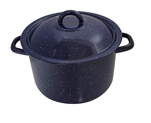 Imusa Usa 4-Quart Blue Speckled Enamel Stock Pot With Lid #TOP4