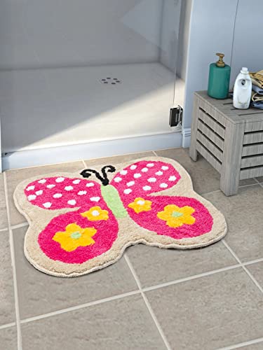 Image of Saral Home Microfiber Anti-Skid Bathmat -(Pink, 45X55 CM)