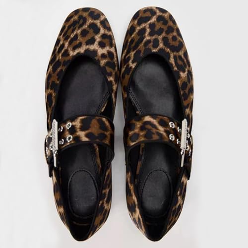 Chaussures ballerines Mary Jane léopard à bout carré taille 41 - 4