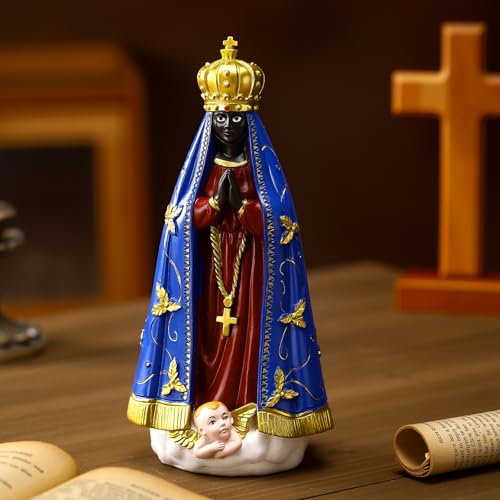 Estatua Religiosa Nuestra Señora Aparecida 8'' Resina miniatura 2