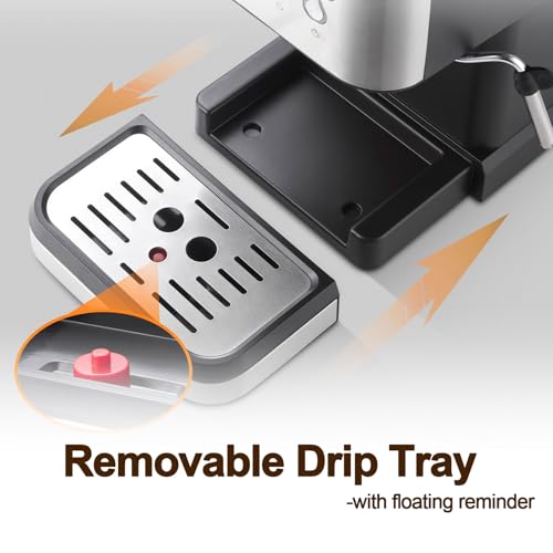 Máquina de espresso con presión de 20 bares y espumador de leche de vapor para hacer café profesional en casa - imagen 5