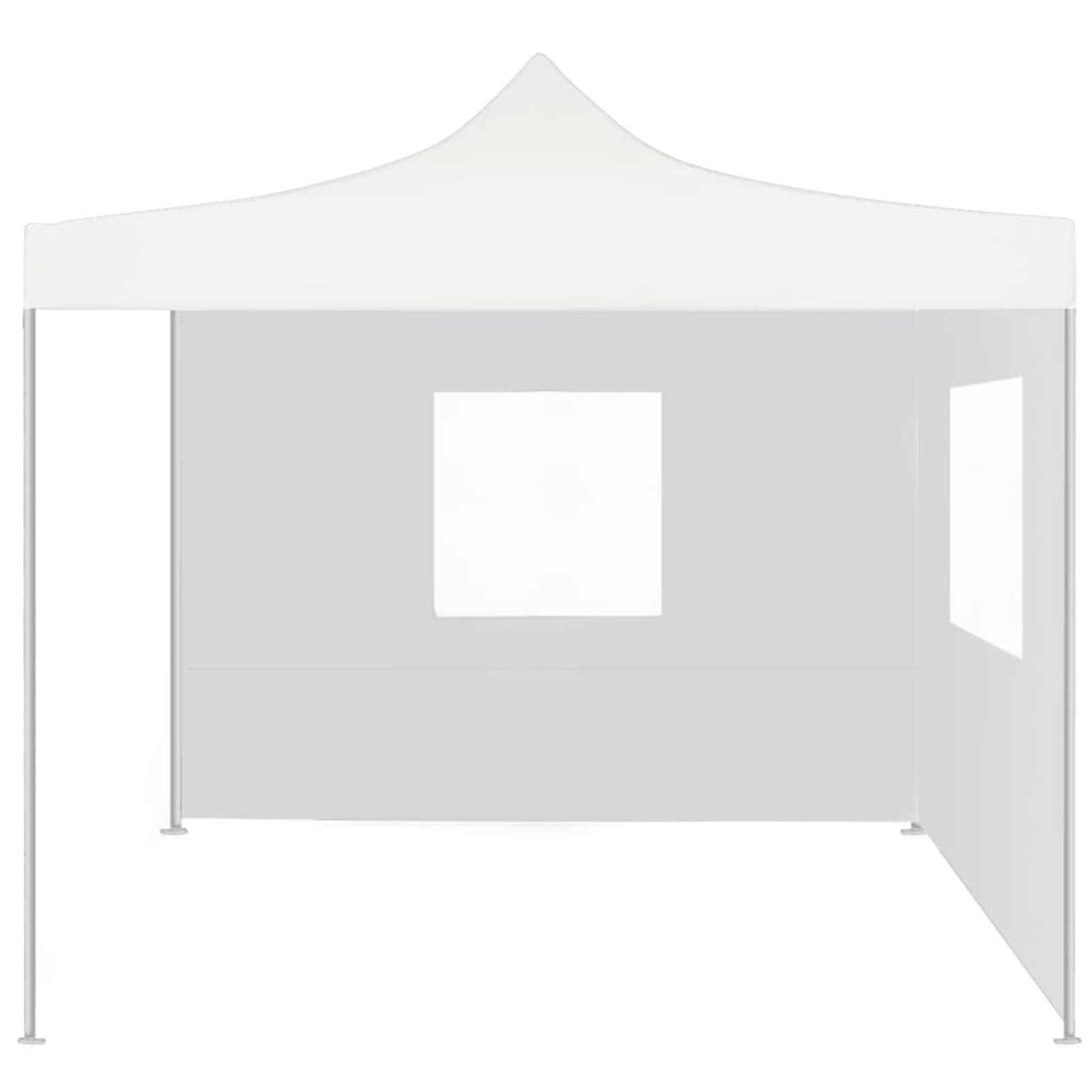 JUDYY Gazebo Pieghevole Professionale 2 Pareti 3x3m Acciaio Bianco,Gazebo,Gazebo Professionale,Gazebo da Giardino,Gazebo Esterno-48862